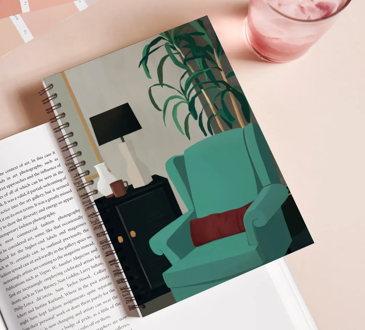Tranquil Teal Corner spiral notebook by Giant Foxs