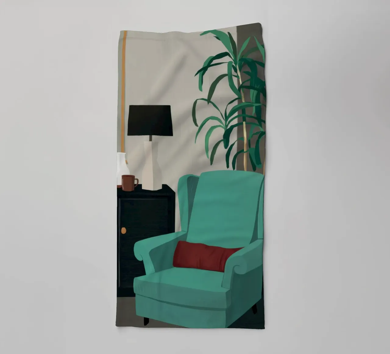 Ruhige Teal-Ecke Handtuch von Giant Foxs