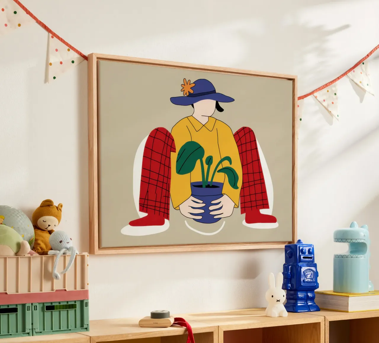 Gardener Gentle Hold Leinwand mit Schattenfugenrahmen von Dream Gesso