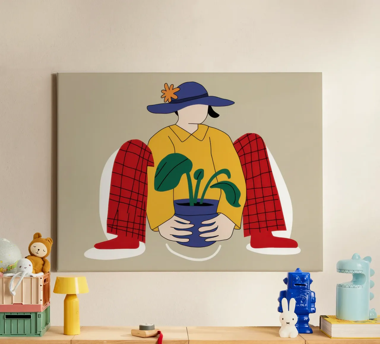 Gardener Gentle Hold Leinwand mit Schattenfugenrahmen von Dream Gesso
