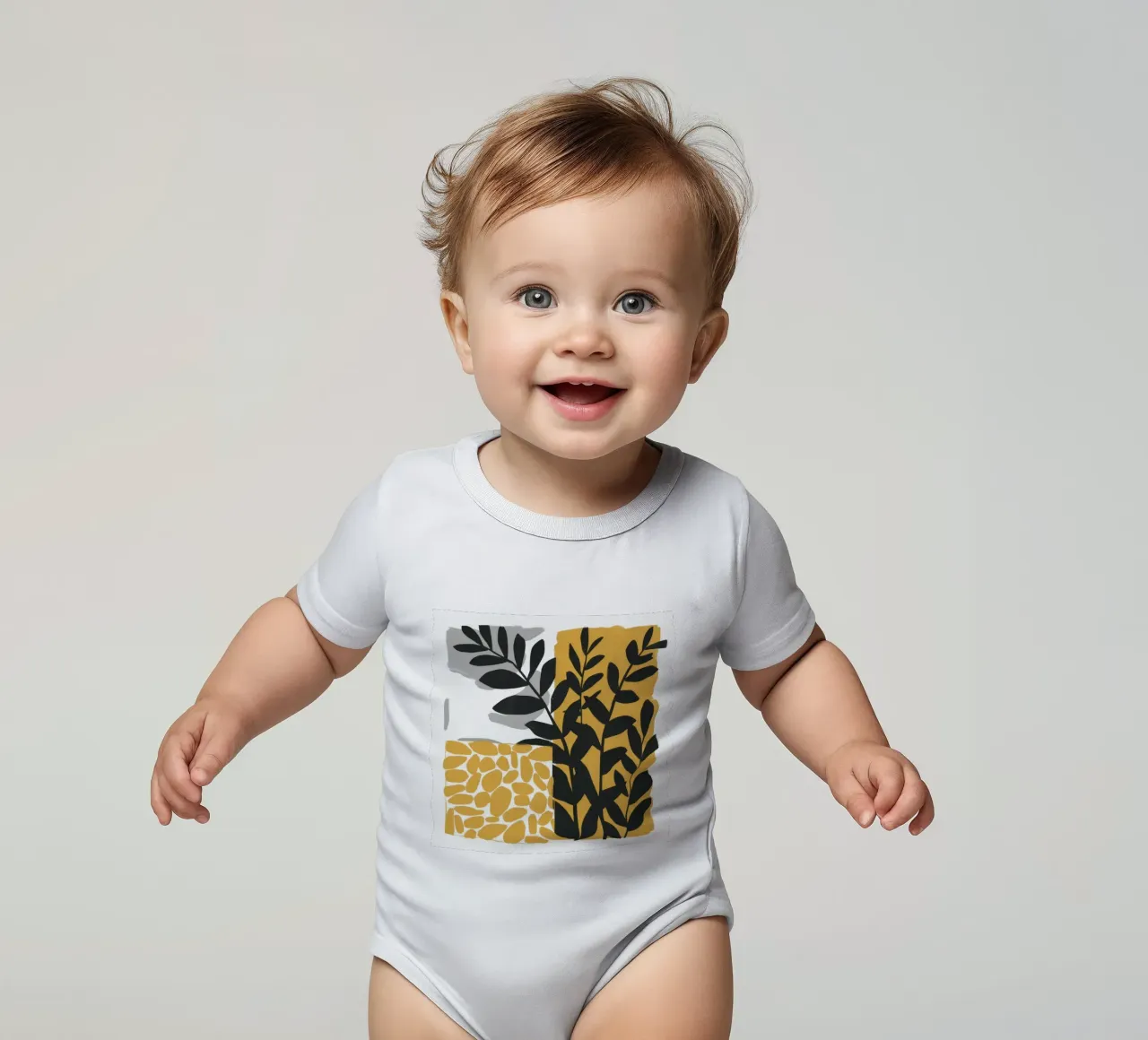 Safari Leaf Silhouette body neonato maniche corte da Rain Balance