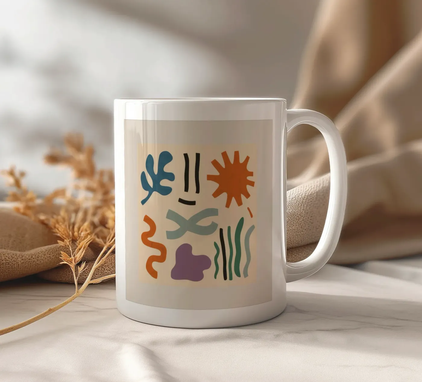Playful Shape Study ceramic mug by Reds Jays