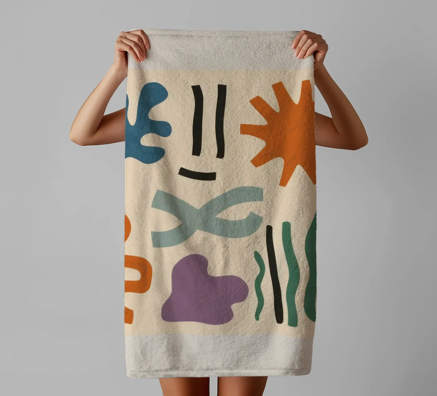 Playful Shape Study towel by Reds Jays