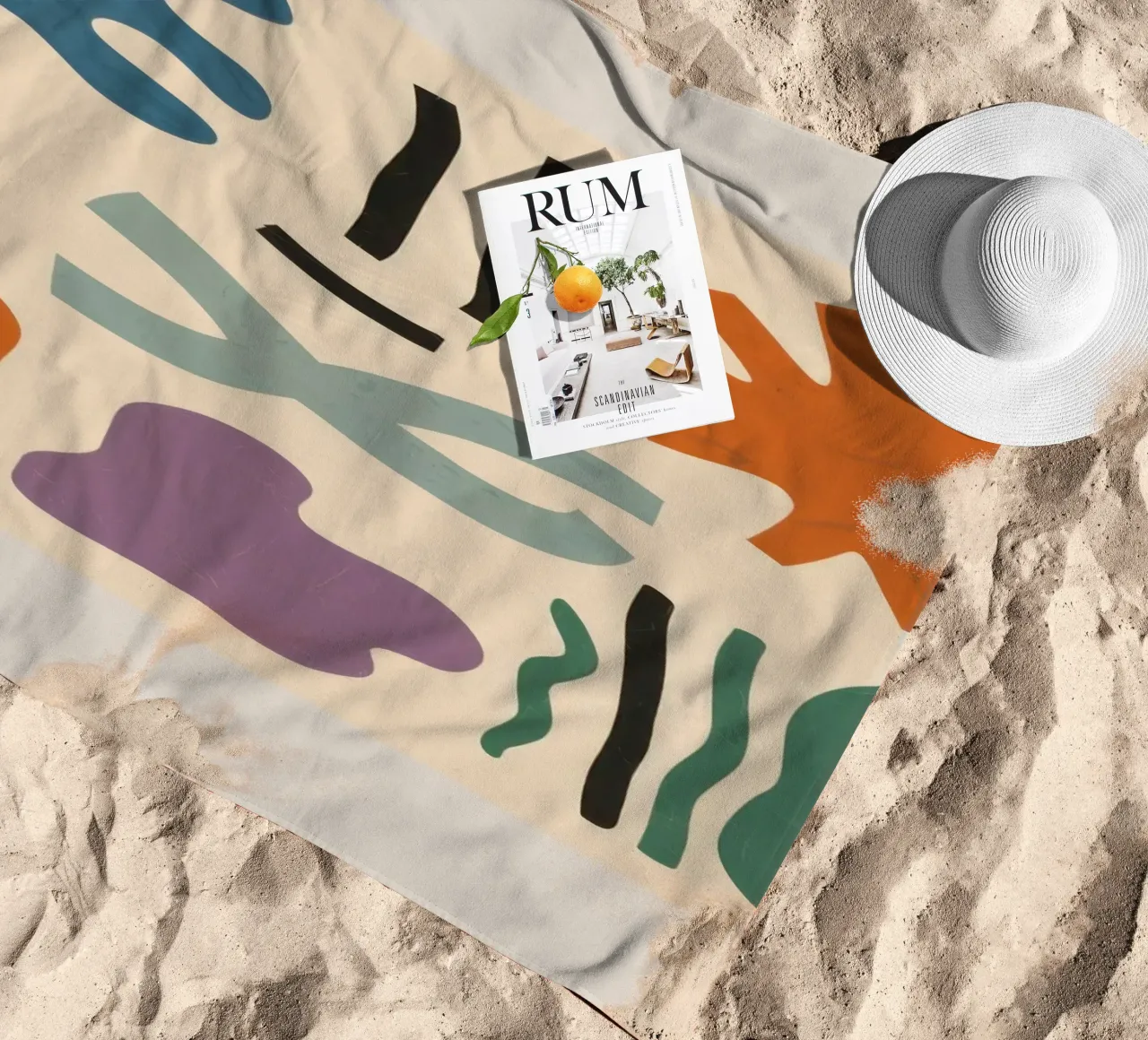 Playful Shape Study beach towel by Reds Jays
