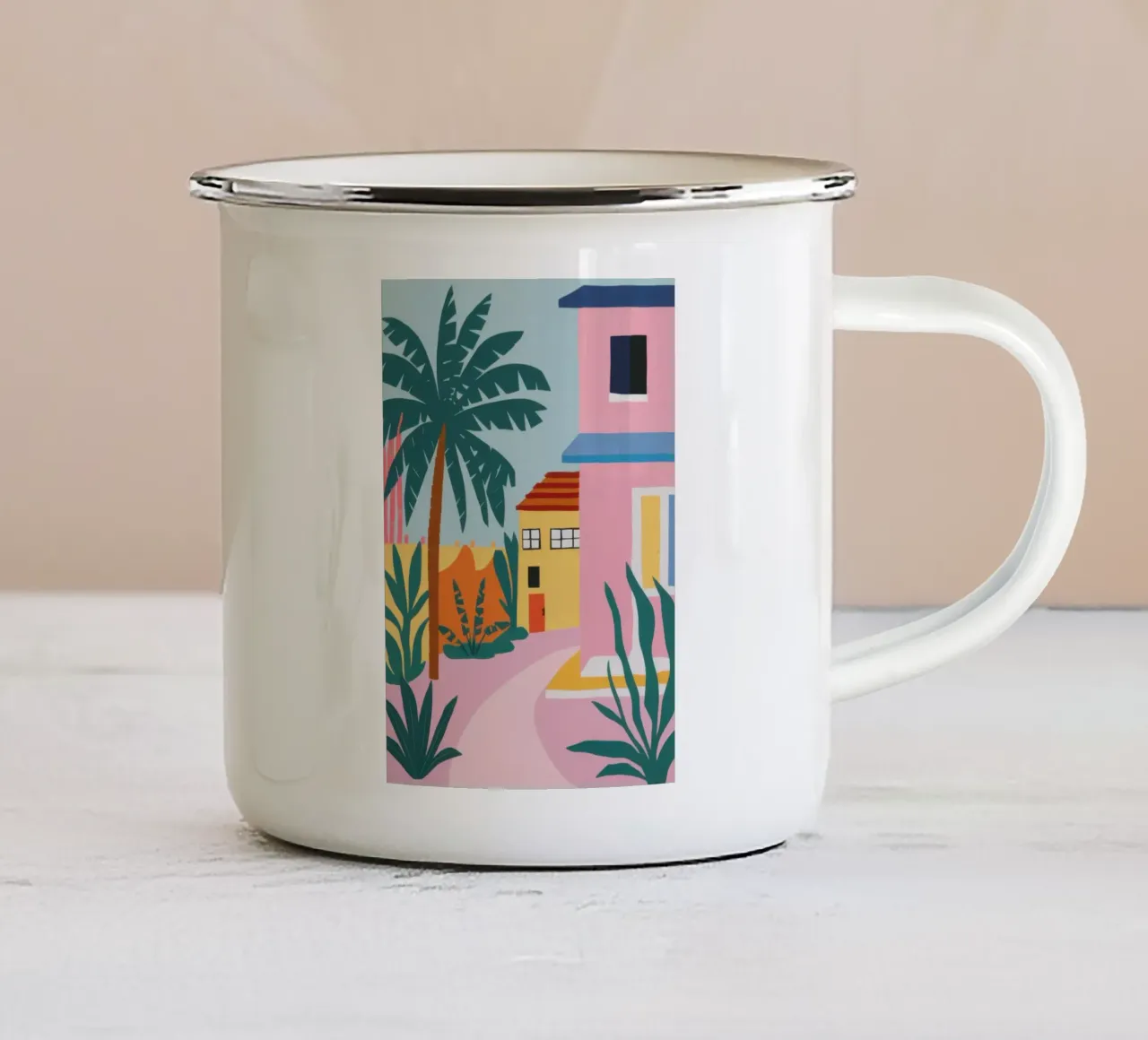 Il sentiero rosa tazza in smalto da Ink Pulse