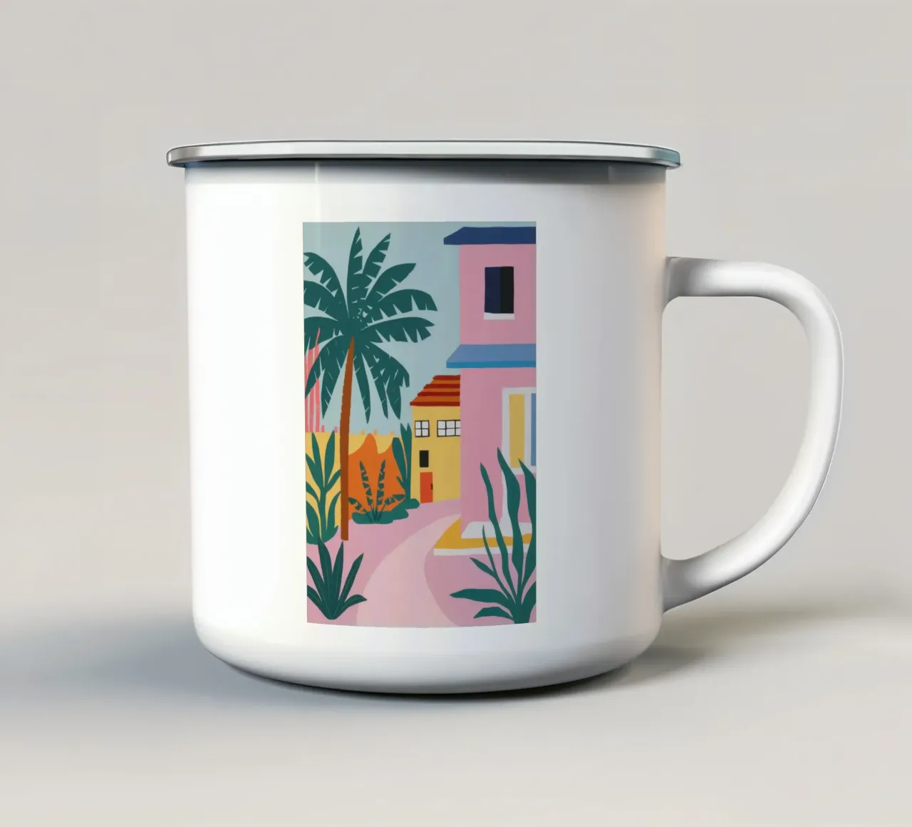 Il sentiero rosa tazza in smalto da Ink Pulse