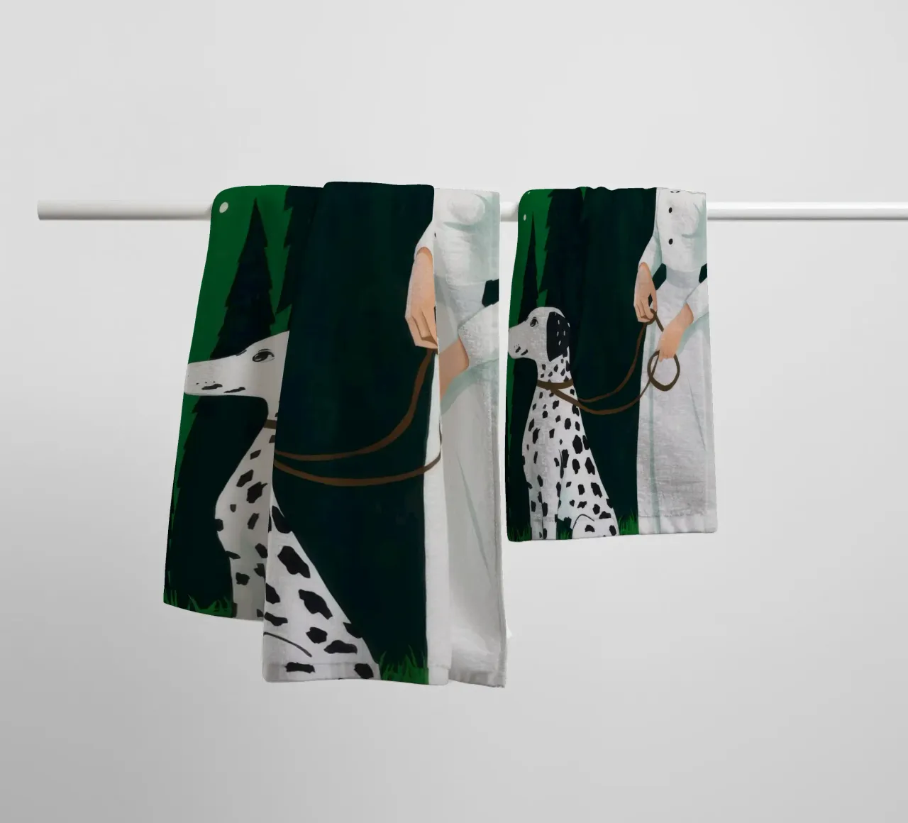 Starlit Dalmatian Walk towel by Giant Foxs