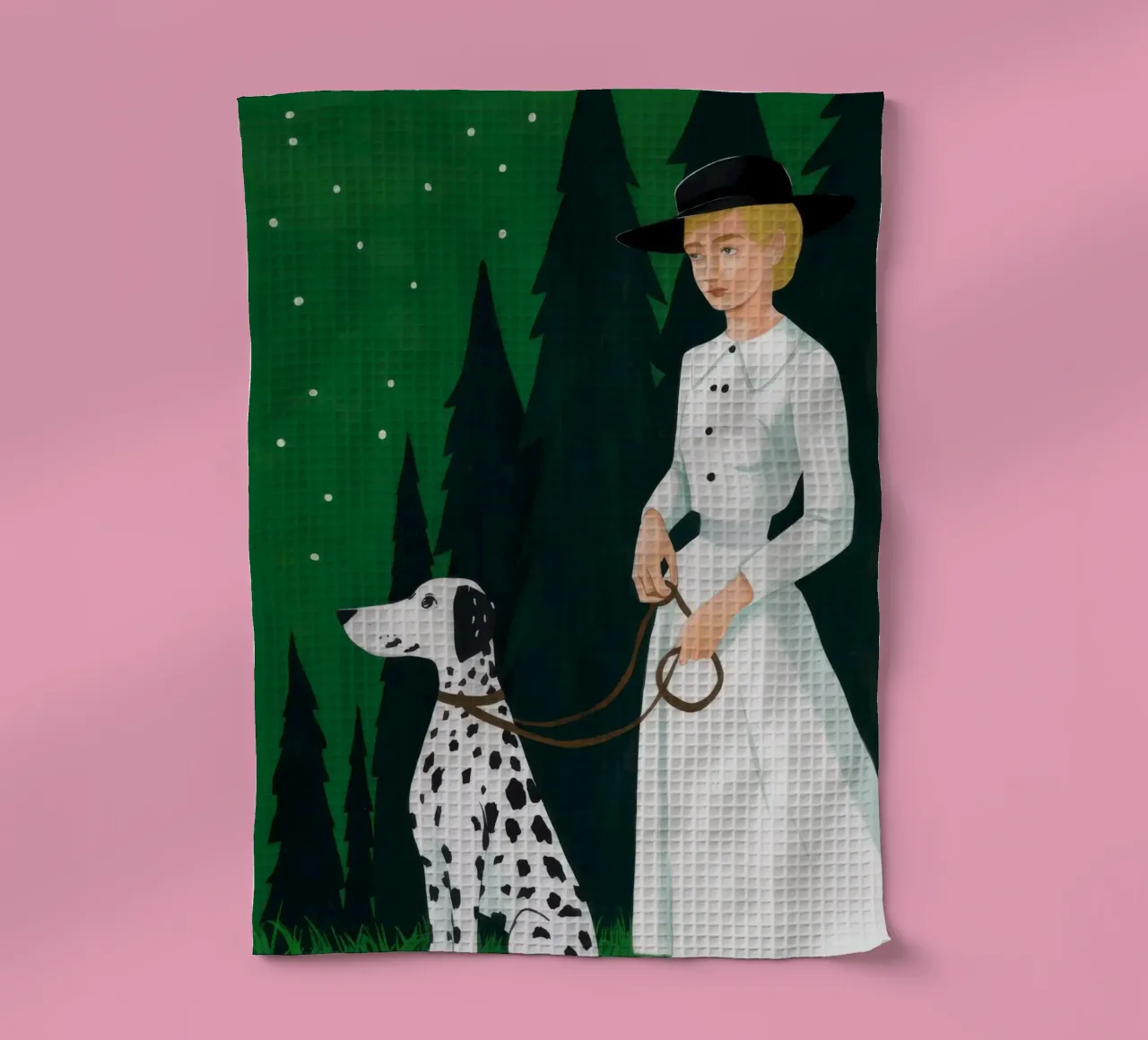 Marche des Dalmatiens à la lumière des étoiles torchon de Giant Foxs