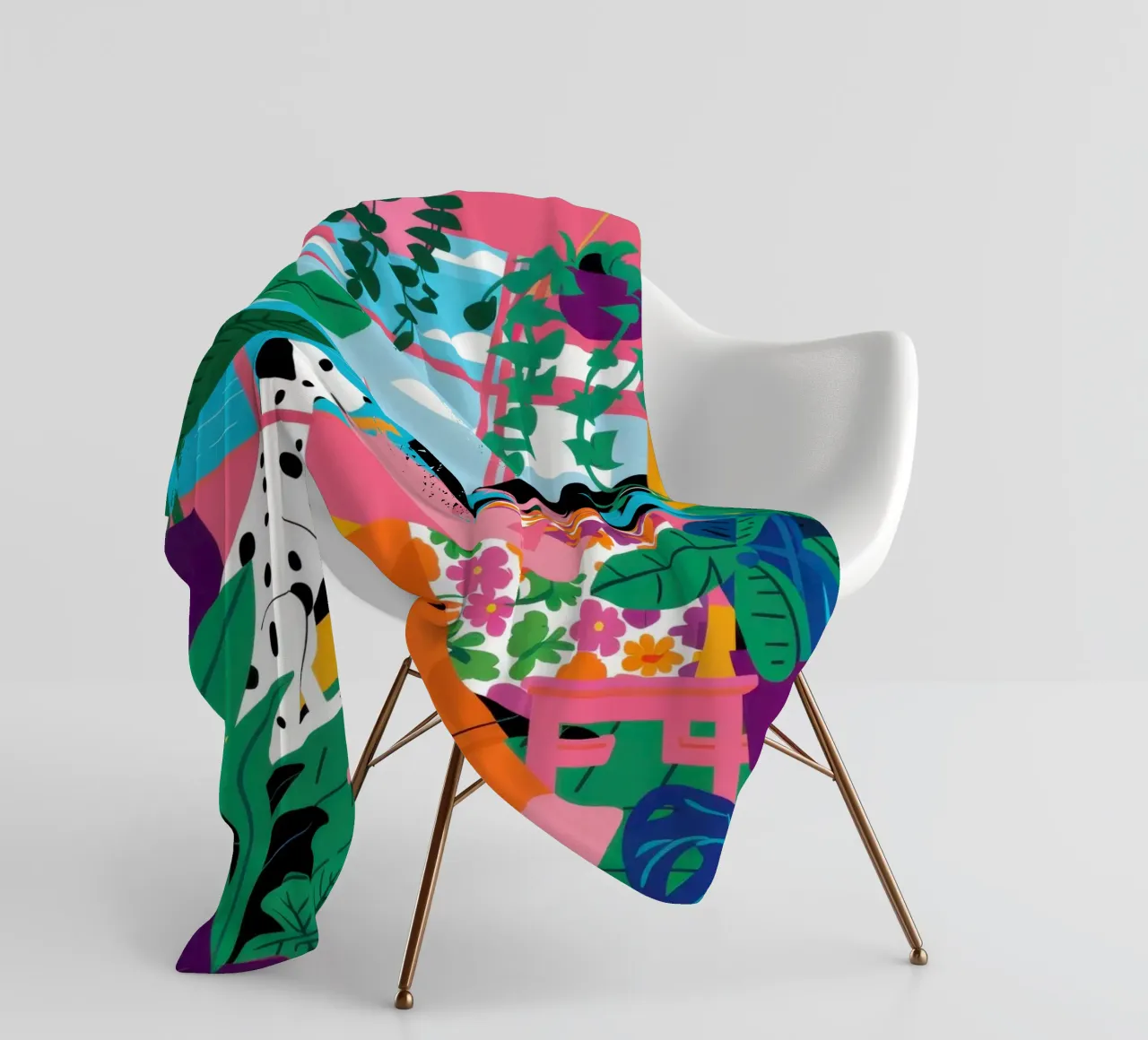 Pool Party Paradise fleece blanket by Flock Reverie