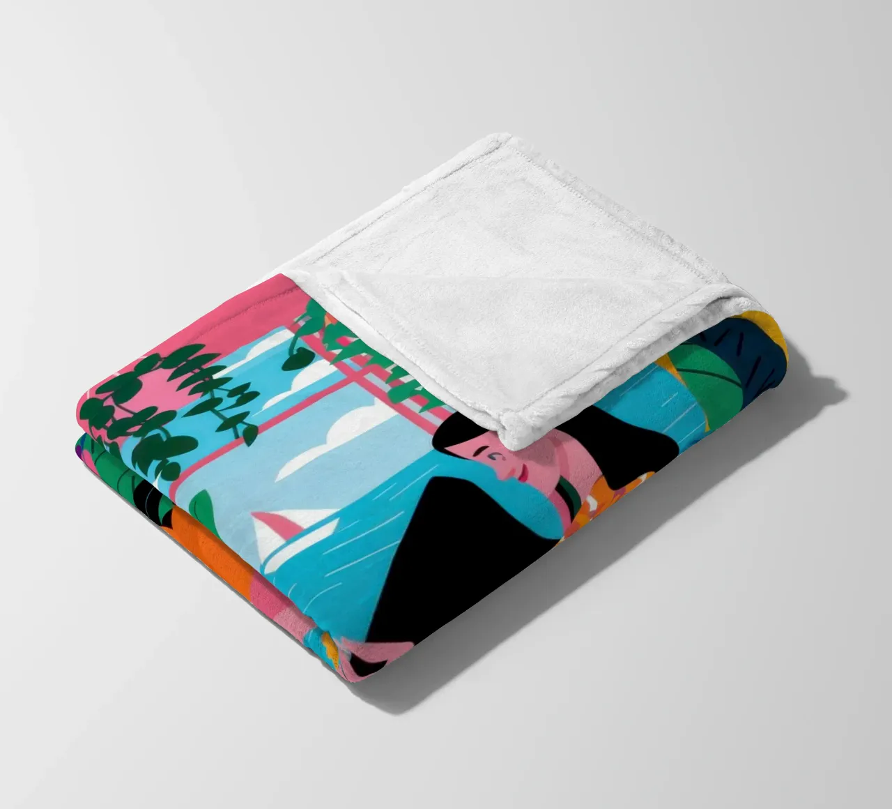 Pool Party Paradise fleece blanket by Flock Reverie