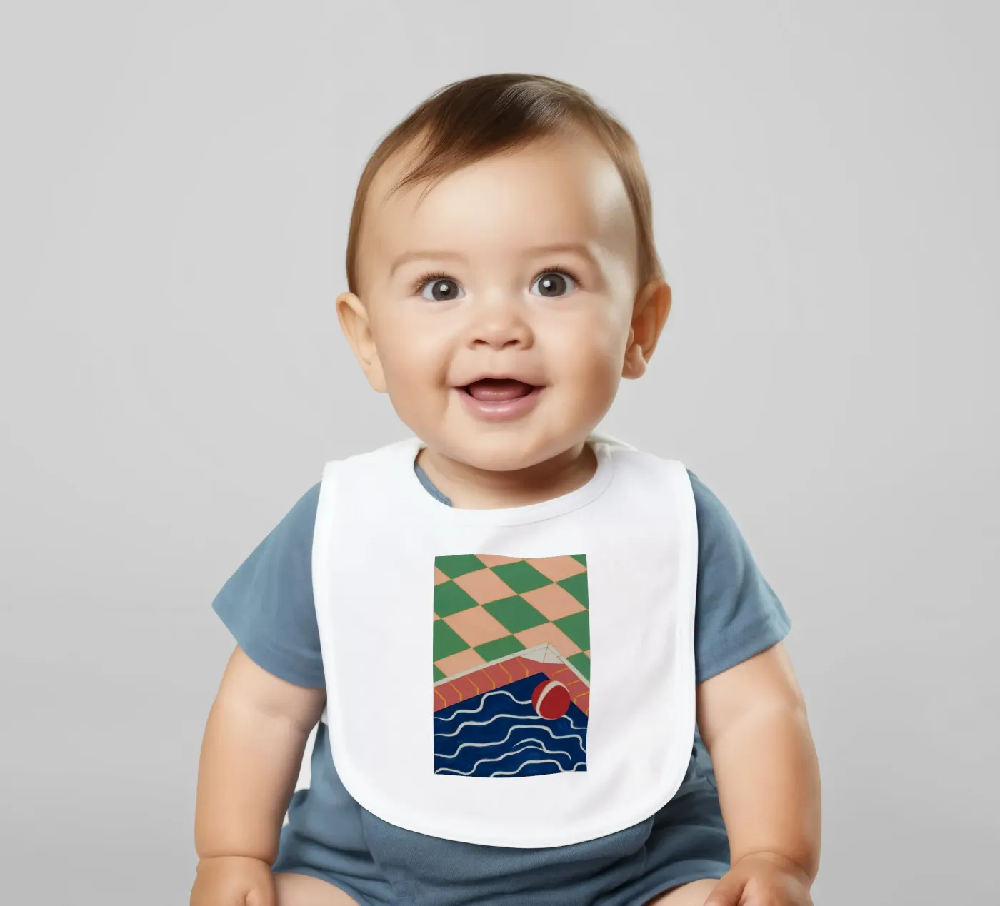 Reflectie Emerald Zwembad baby slabbetje van Dream Gesso