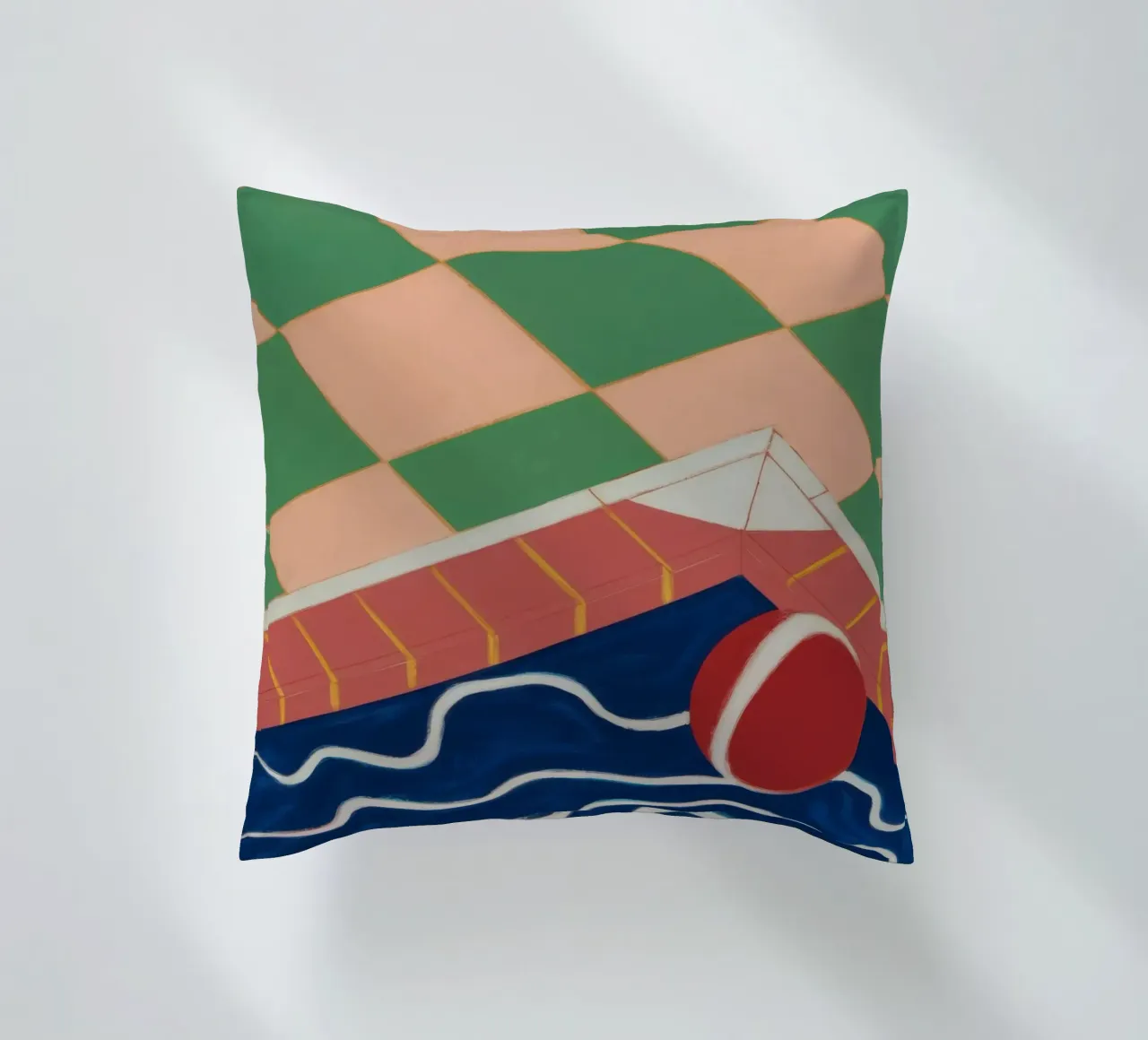 Emerald Pool Reflection decorative cushion by Dream Gesso