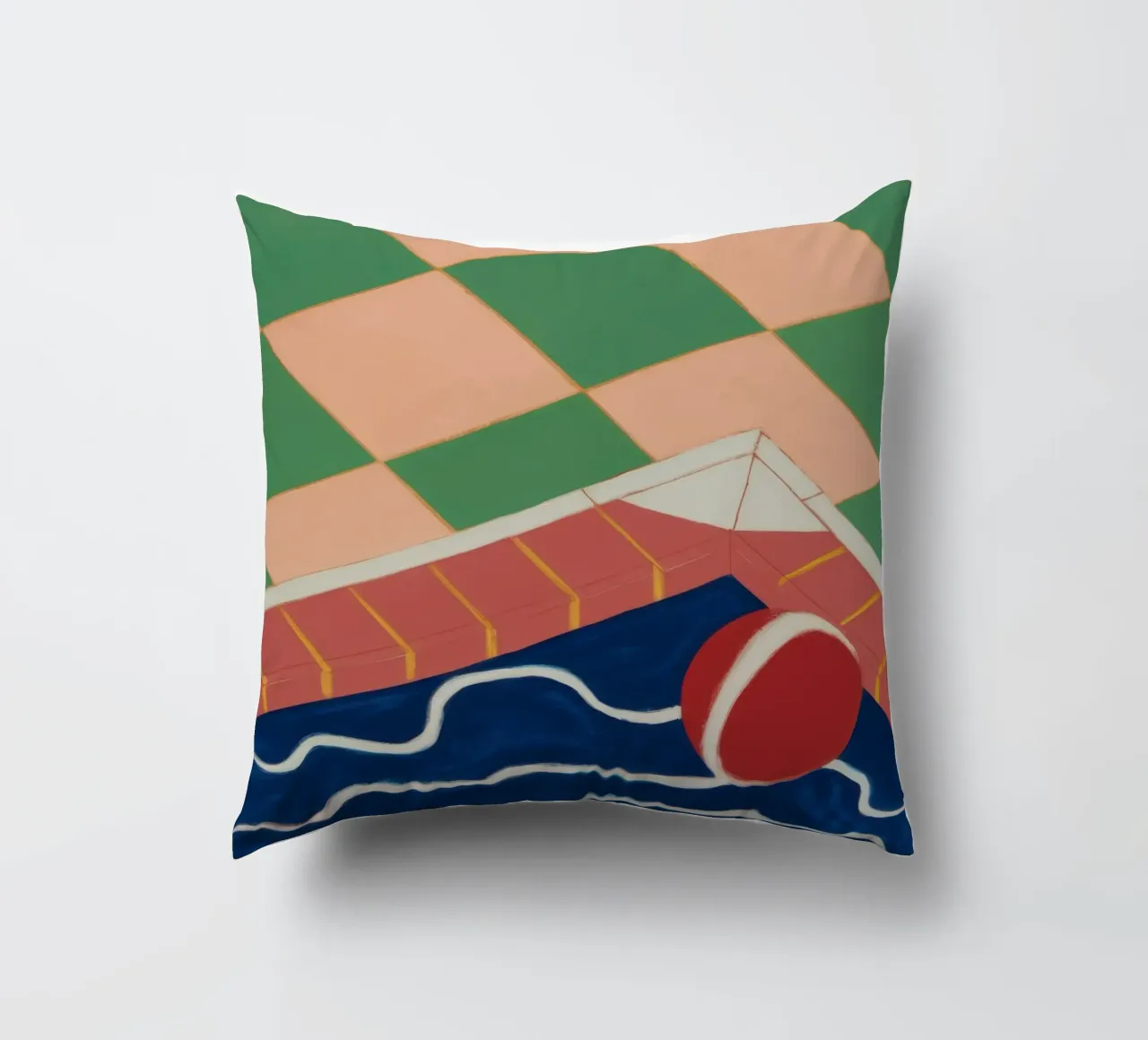 Emerald Pool Reflection decorative cushion by Dream Gesso