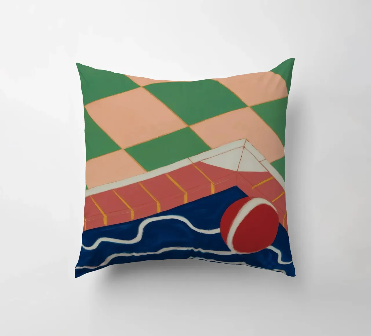 Emerald Pool Reflection decorative cushion by Dream Gesso