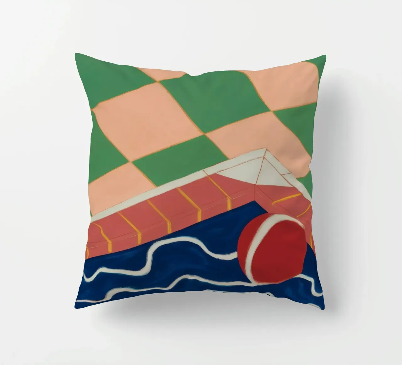 Emerald Pool Reflection decorative cushion by Dream Gesso