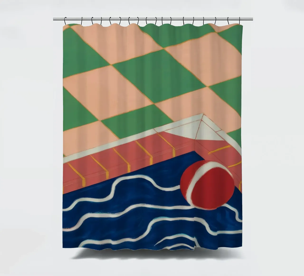 Smaragd Pool Reflexion Duschvorhang von Dream Gesso