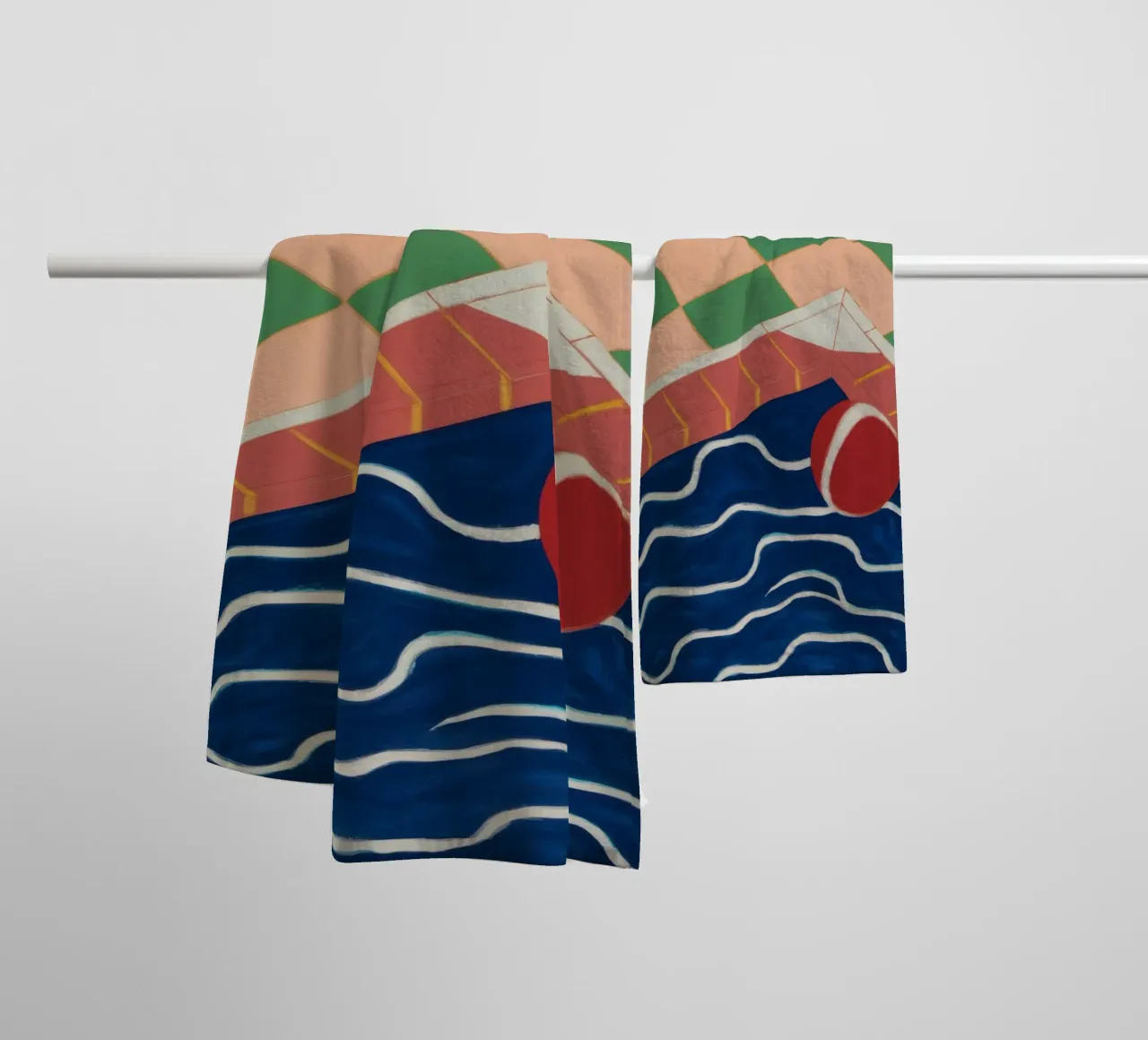 Emerald Pool Reflection towel by Dream Gesso
