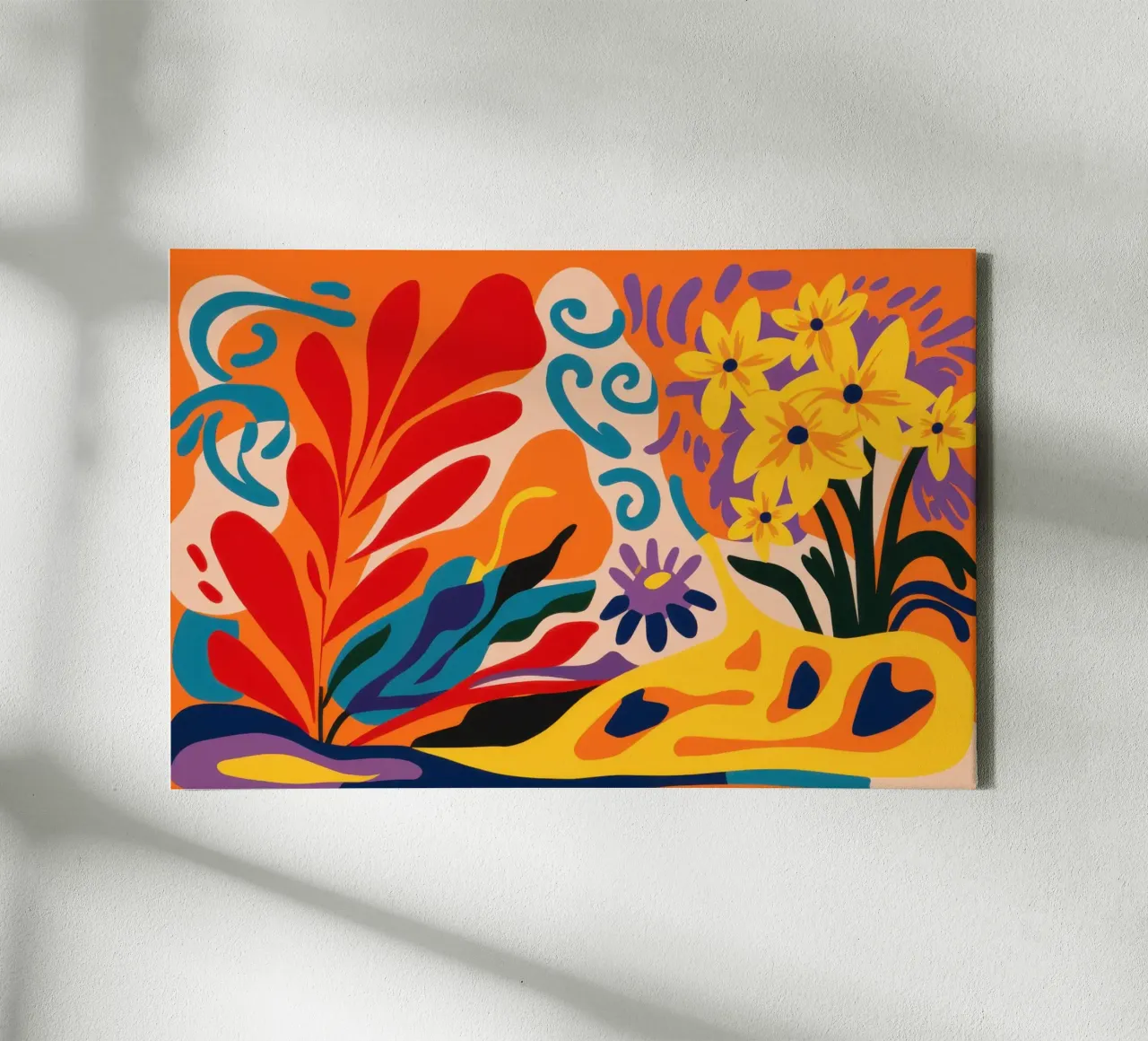 Fiesta Bloemengekte canvas met Baklijst van Rain Balance