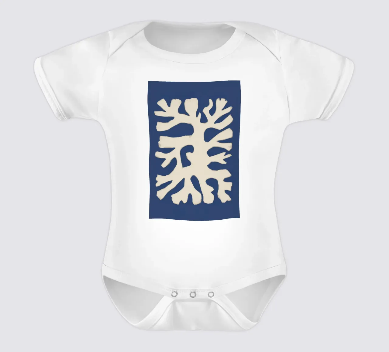 Blauw zeewier dans babyrompertje korte mouwen van Mythy Brush
