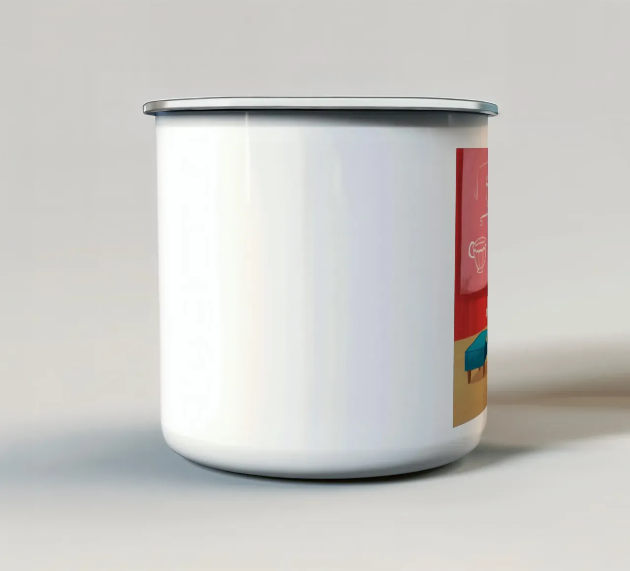 Il tè sulla sedia verde tazza in smalto da Ink Pulse