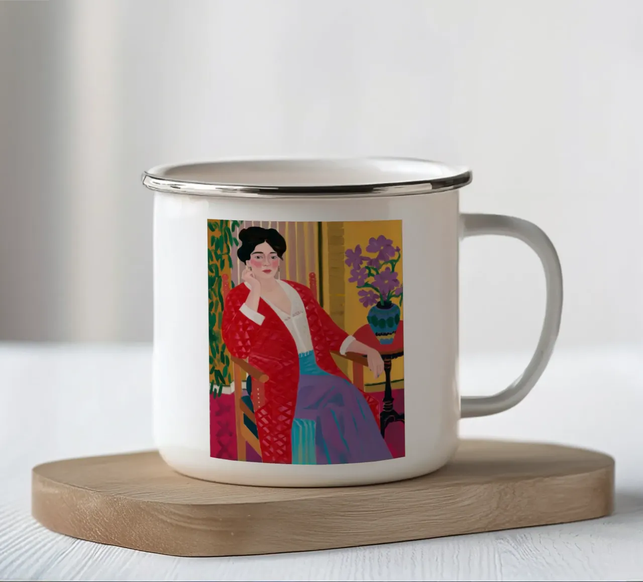 Imperatrice in corte floreale tazza in smalto da Dream Gesso