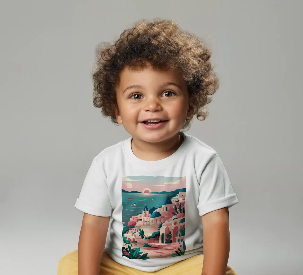 Hellenic Seaside Vista baby t-shirt by Mythy Brush