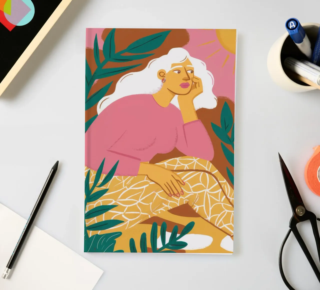 Poolside Feline Repose notebook by Reds Jays
