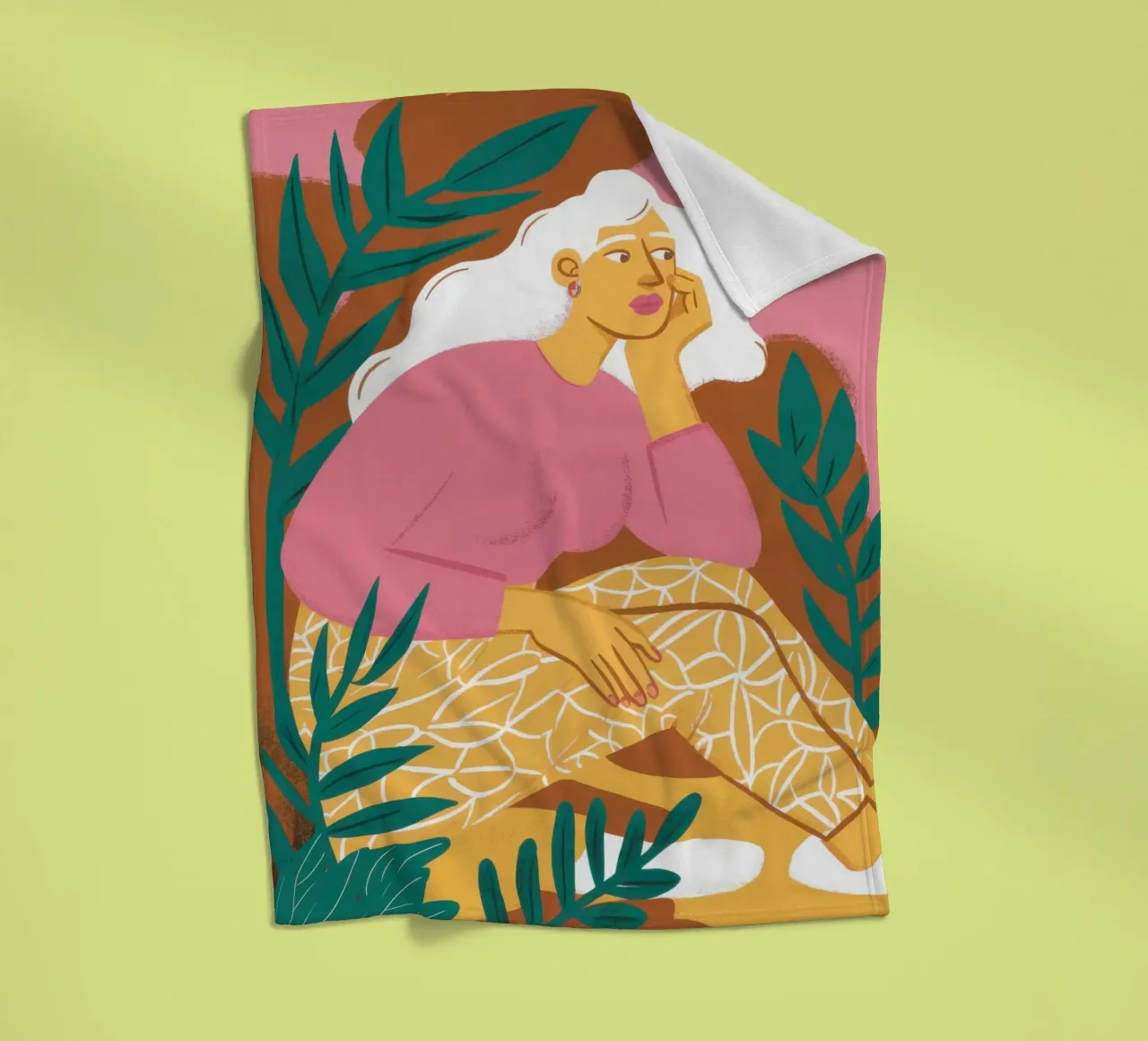 Poolside Feline Repose fleece blanket by Reds Jays