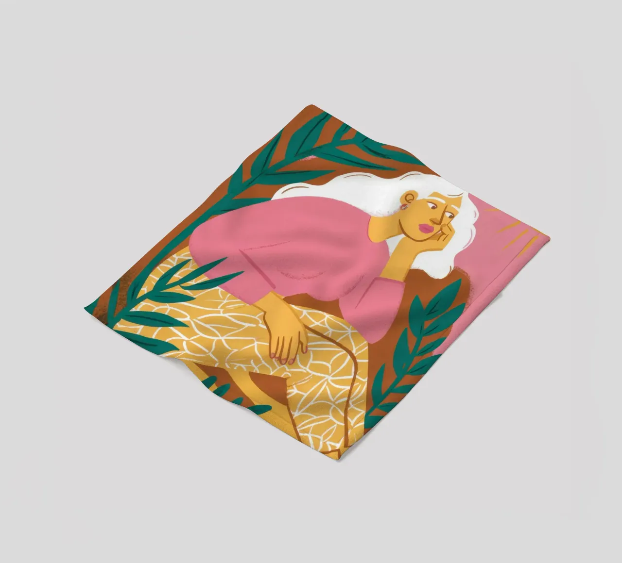 Poolside Feline Repose fleece blanket by Reds Jays