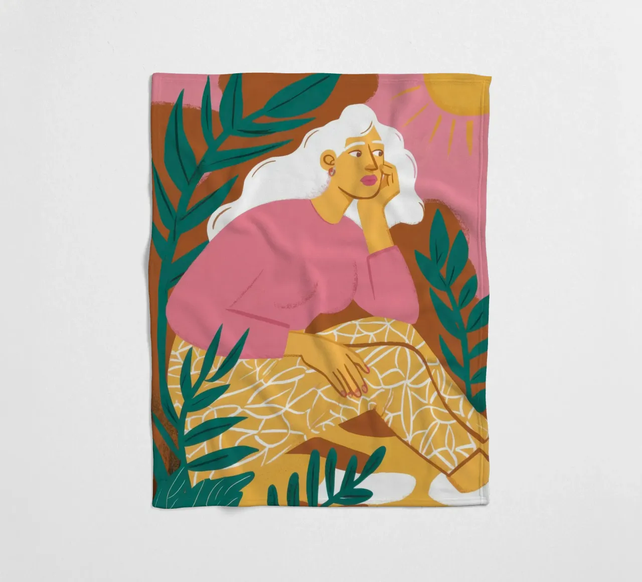 Poolside Feline Repose fleece blanket by Reds Jays