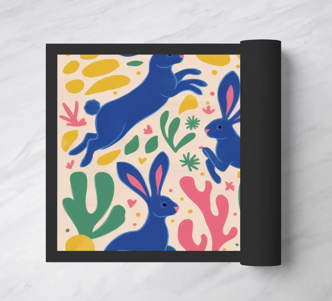 Mitternachtshasentanz Fußmatte von Ink Pulse