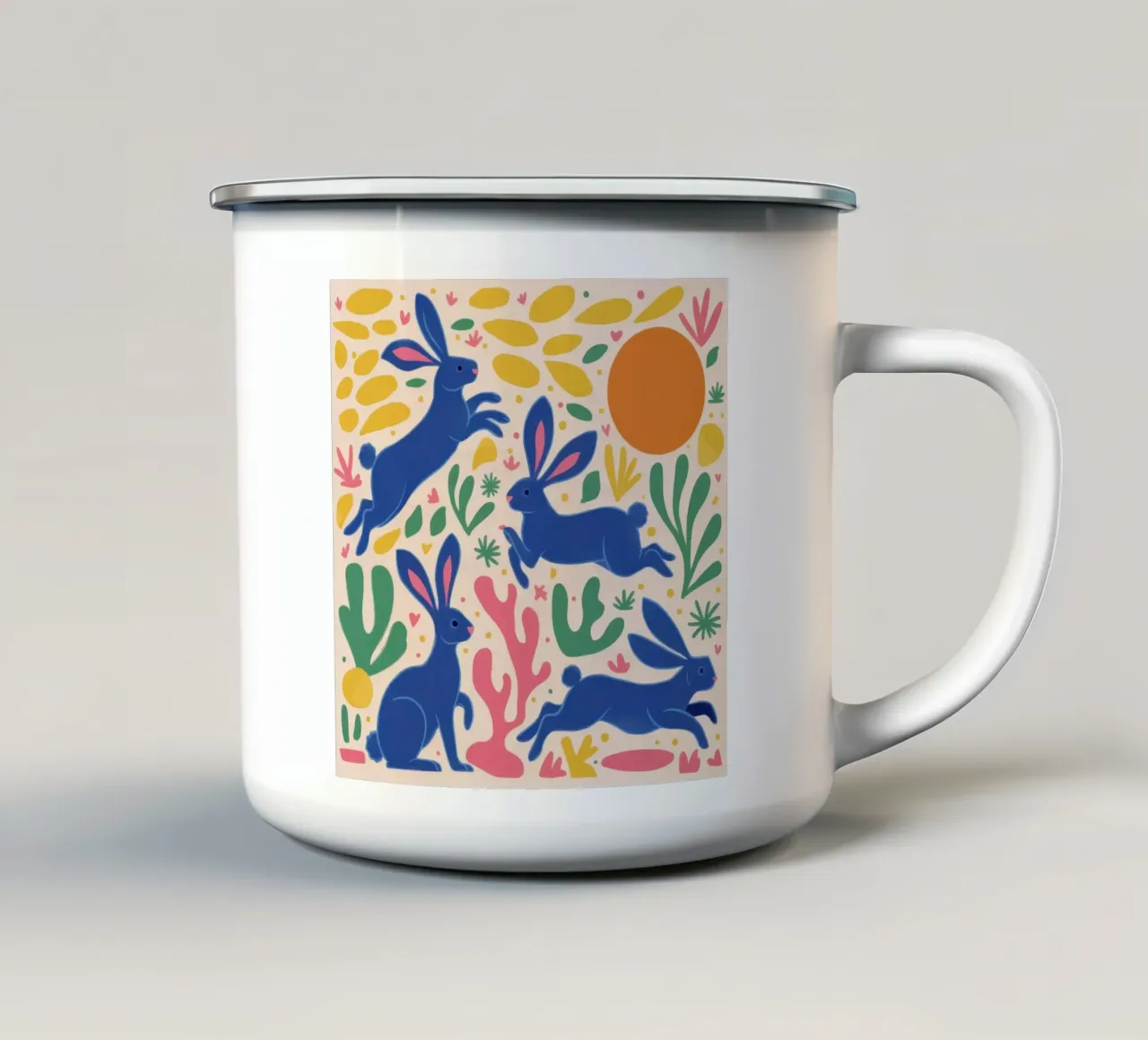 Danza del coniglio di mezzanotte tazza in smalto da Ink Pulse