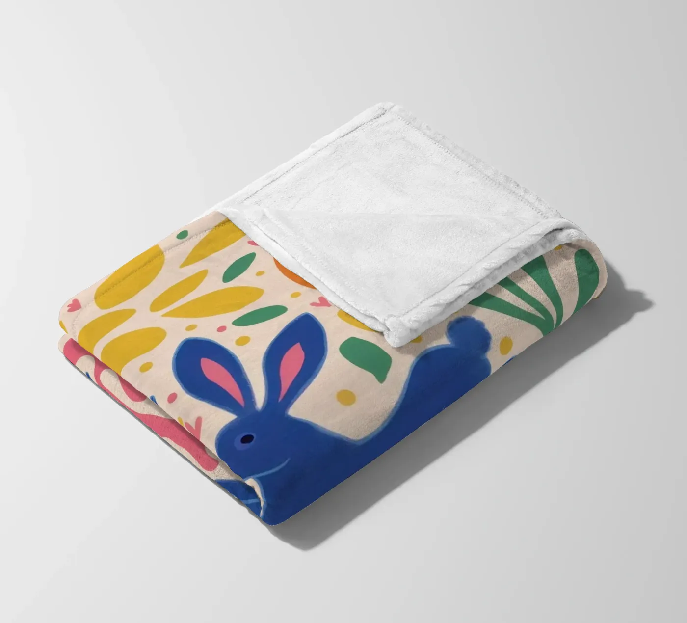 Midnight Rabbit Dance fleece blanket by Ink Pulse