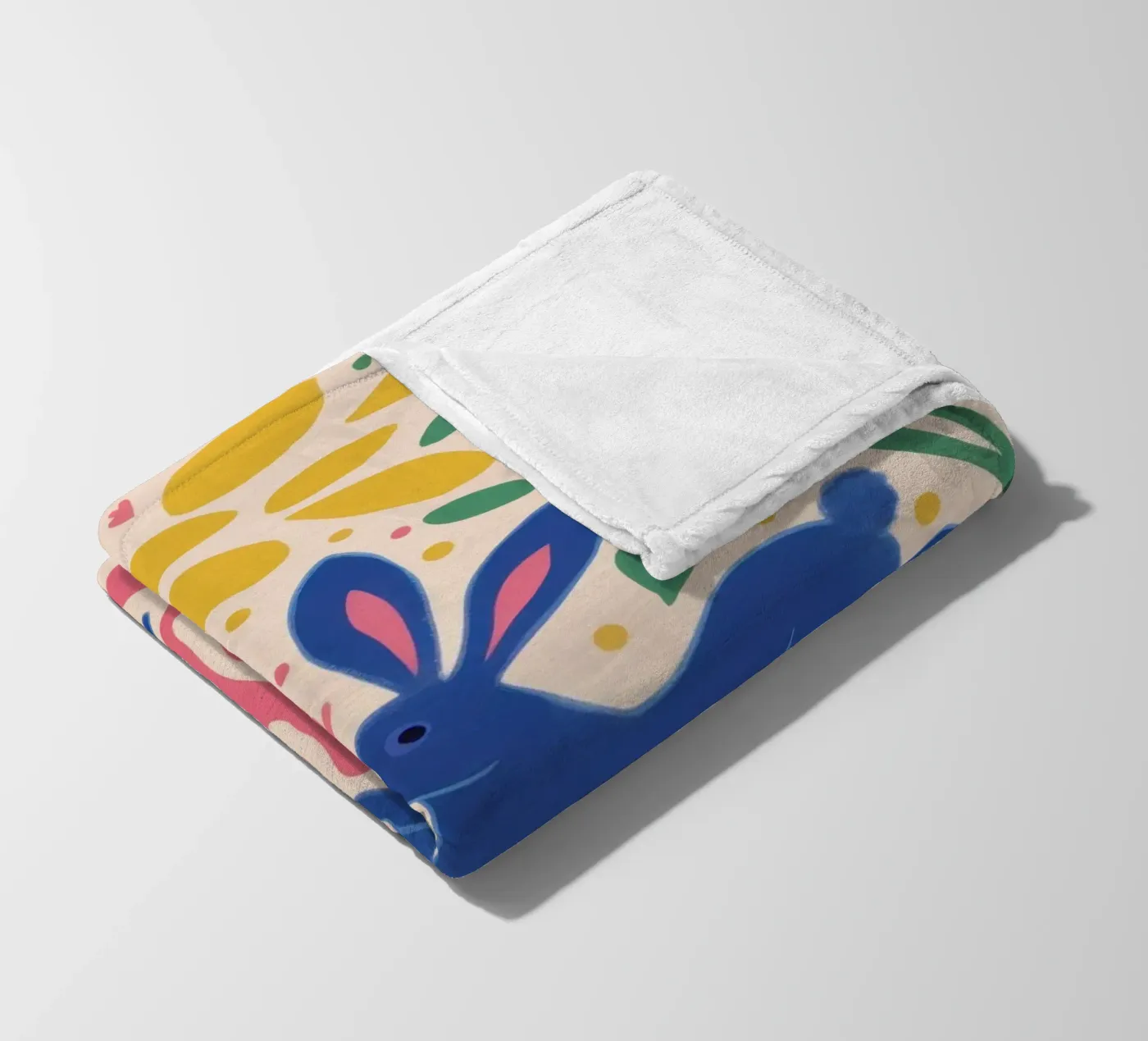 Midnight Rabbit Dance fleece blanket by Ink Pulse