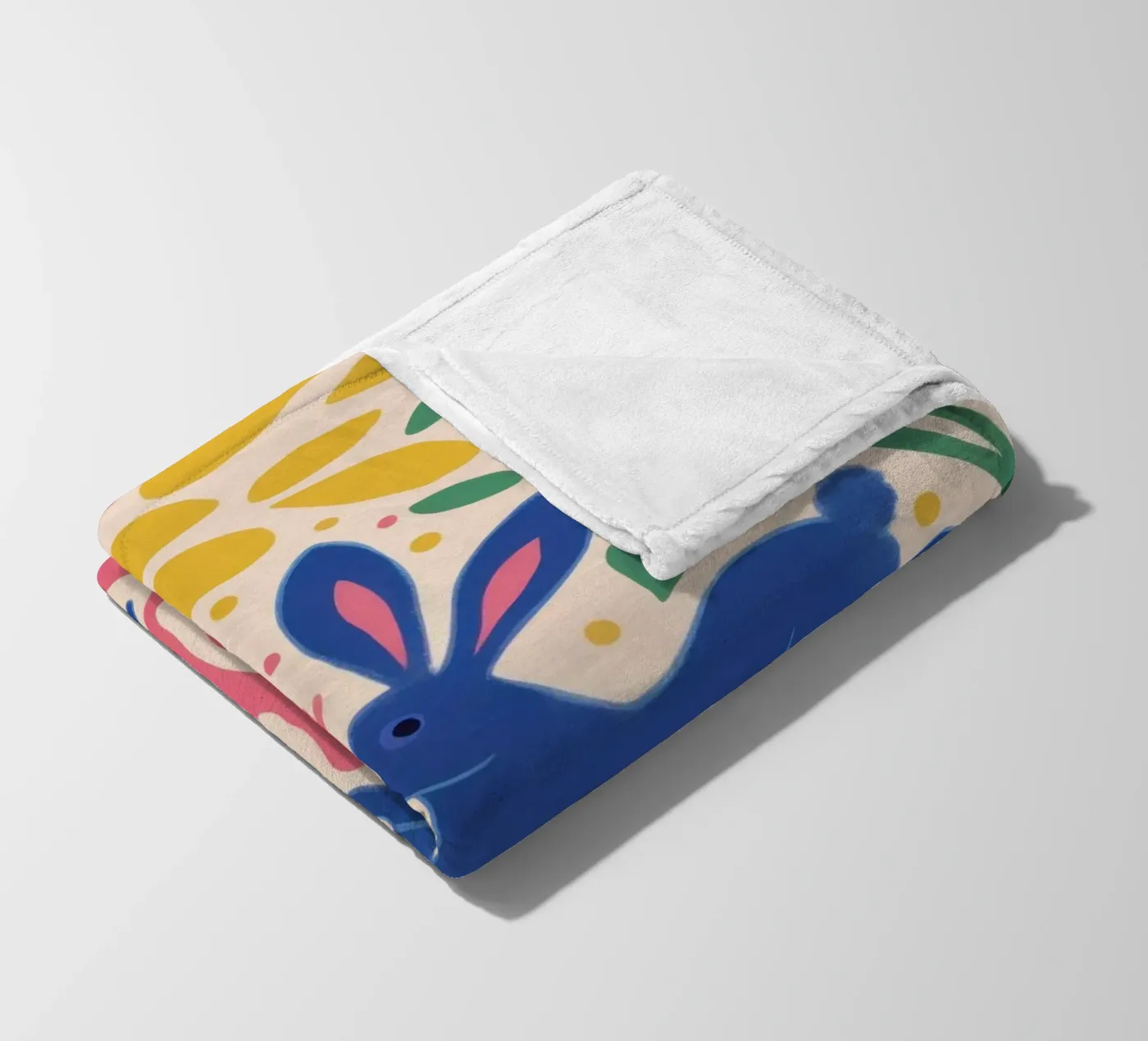 Midnight Rabbit Dance fleece blanket by Ink Pulse