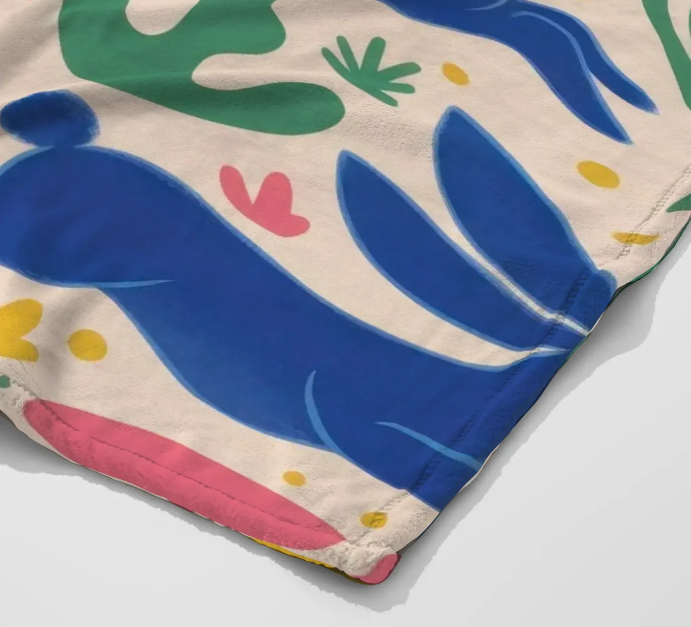 Midnight Rabbit Dance fleece blanket by Ink Pulse