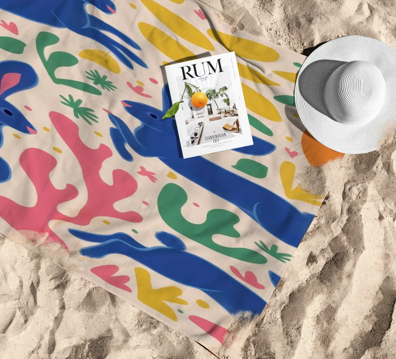 Danza del coniglio di mezzanotte telo mare da Ink Pulse