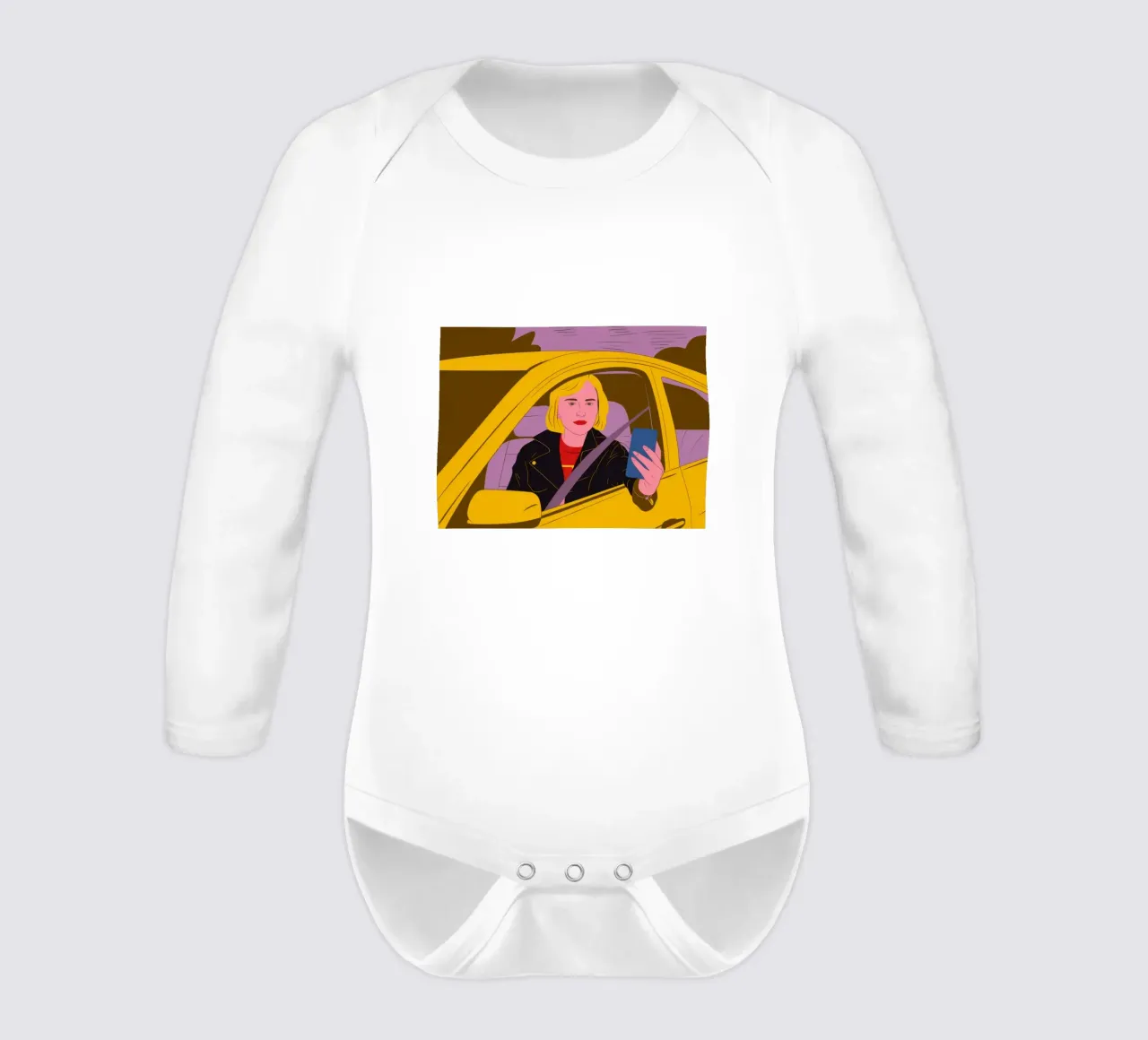 Urban Digital Moment long-sleeve baby romper by Giant Foxs