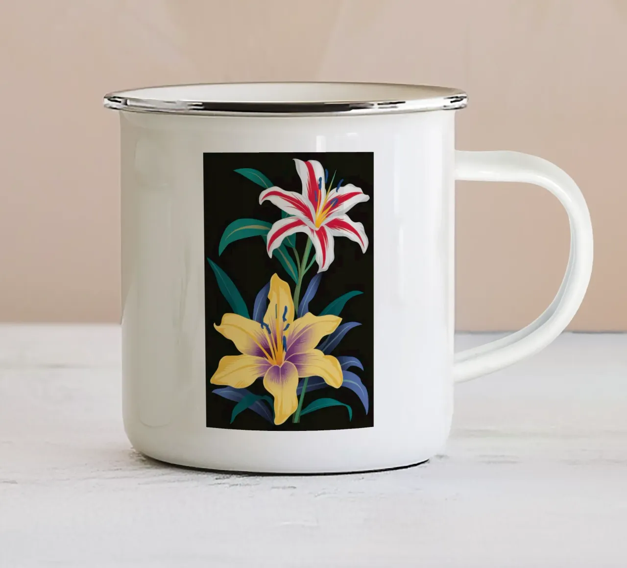 Giglio Stargazer Noir tazza in smalto da Flock Reverie