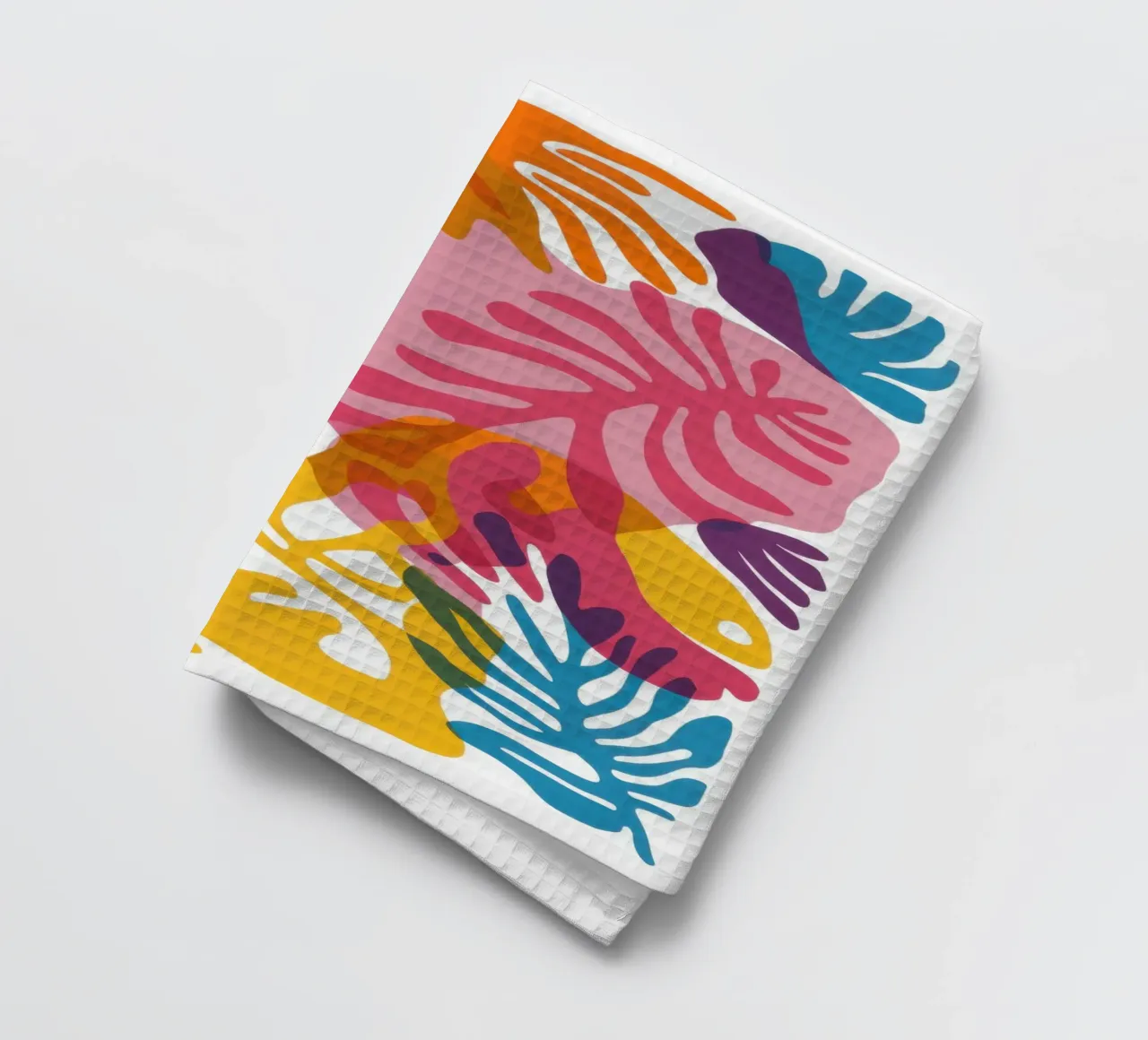 Tropical Leaf Collage tea towel by Ink Pulse