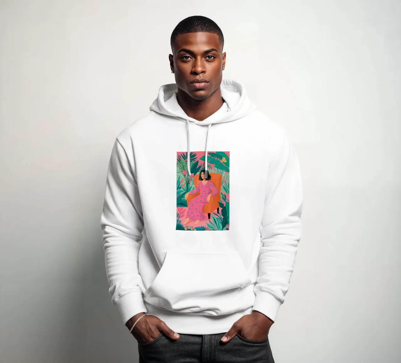 Giungla di sedie Roseate felpa con cappuccio da Dream Gesso