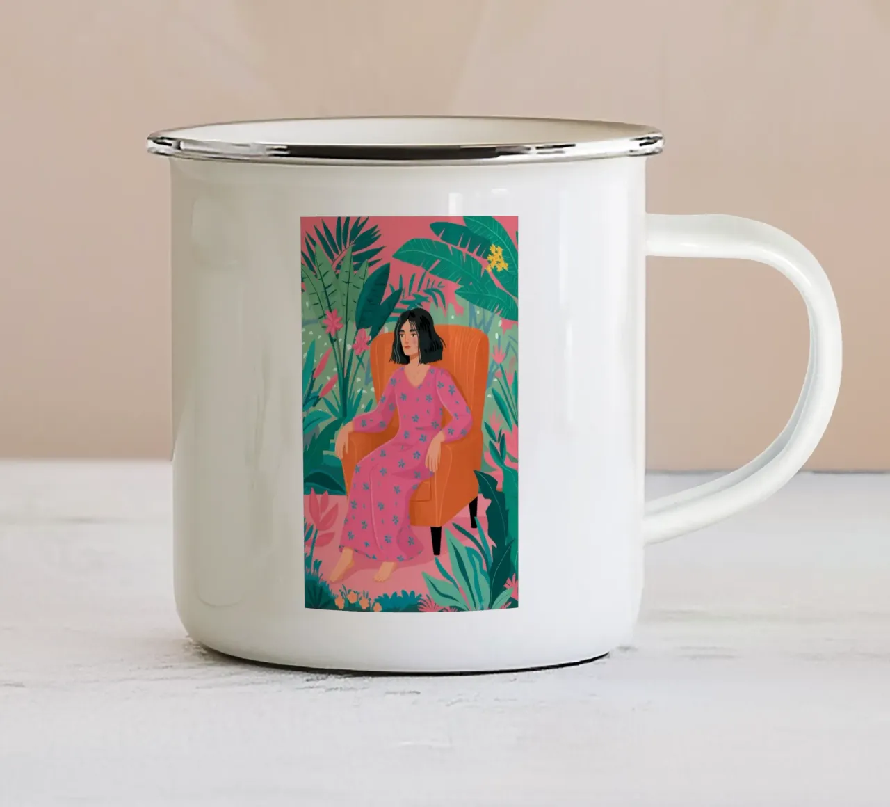 Giungla di sedie Roseate tazza in smalto da Dream Gesso