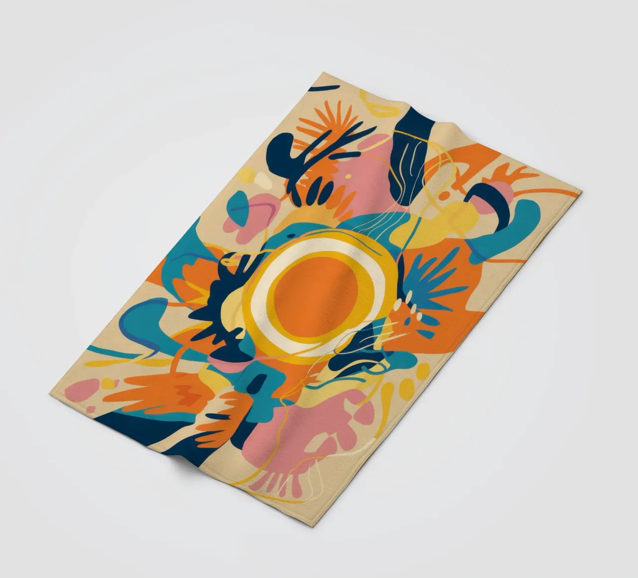 Abstract Java Jive fleece blanket by Mythy Brush