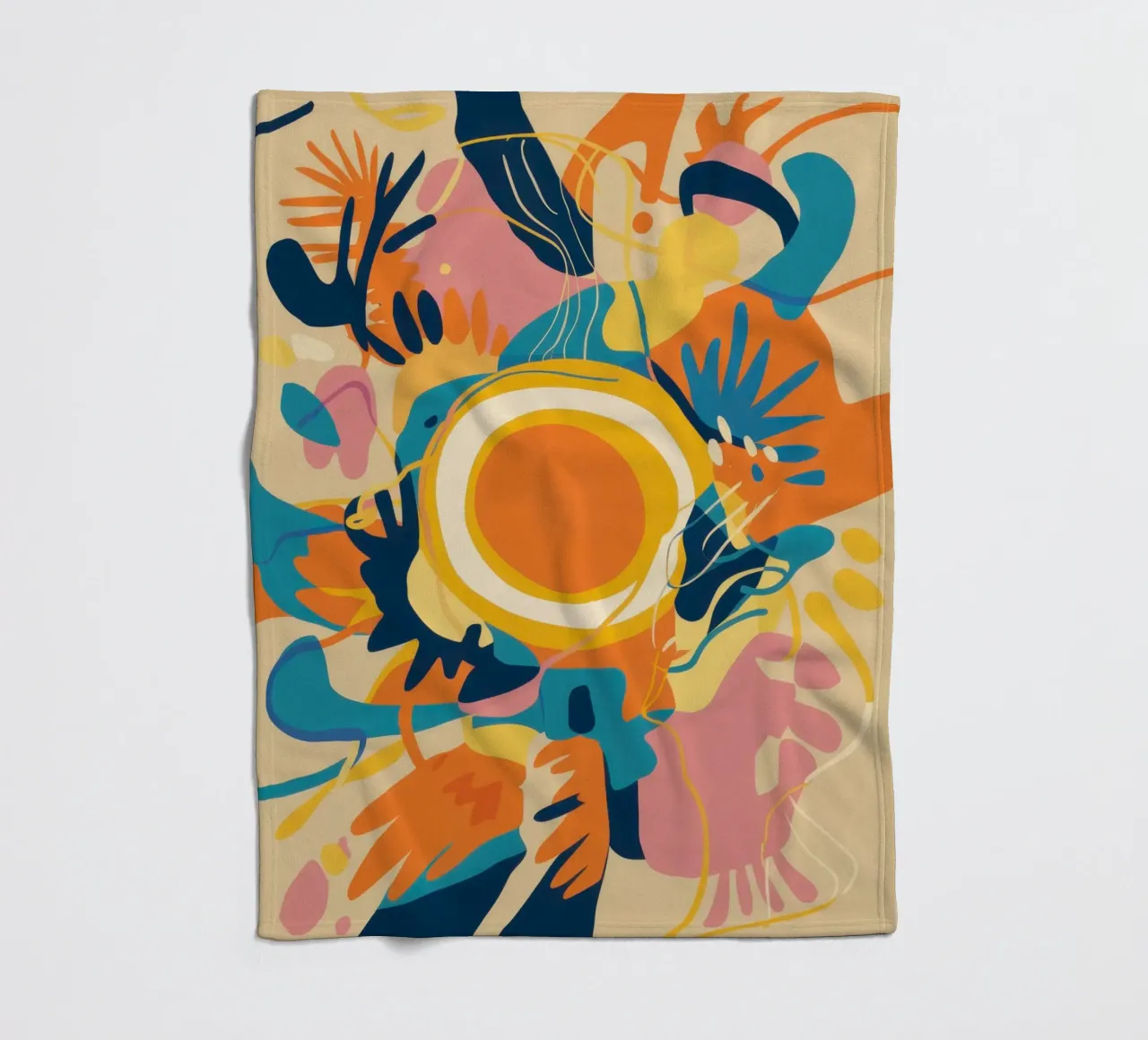 Abstract Java Jive fleece blanket by Mythy Brush