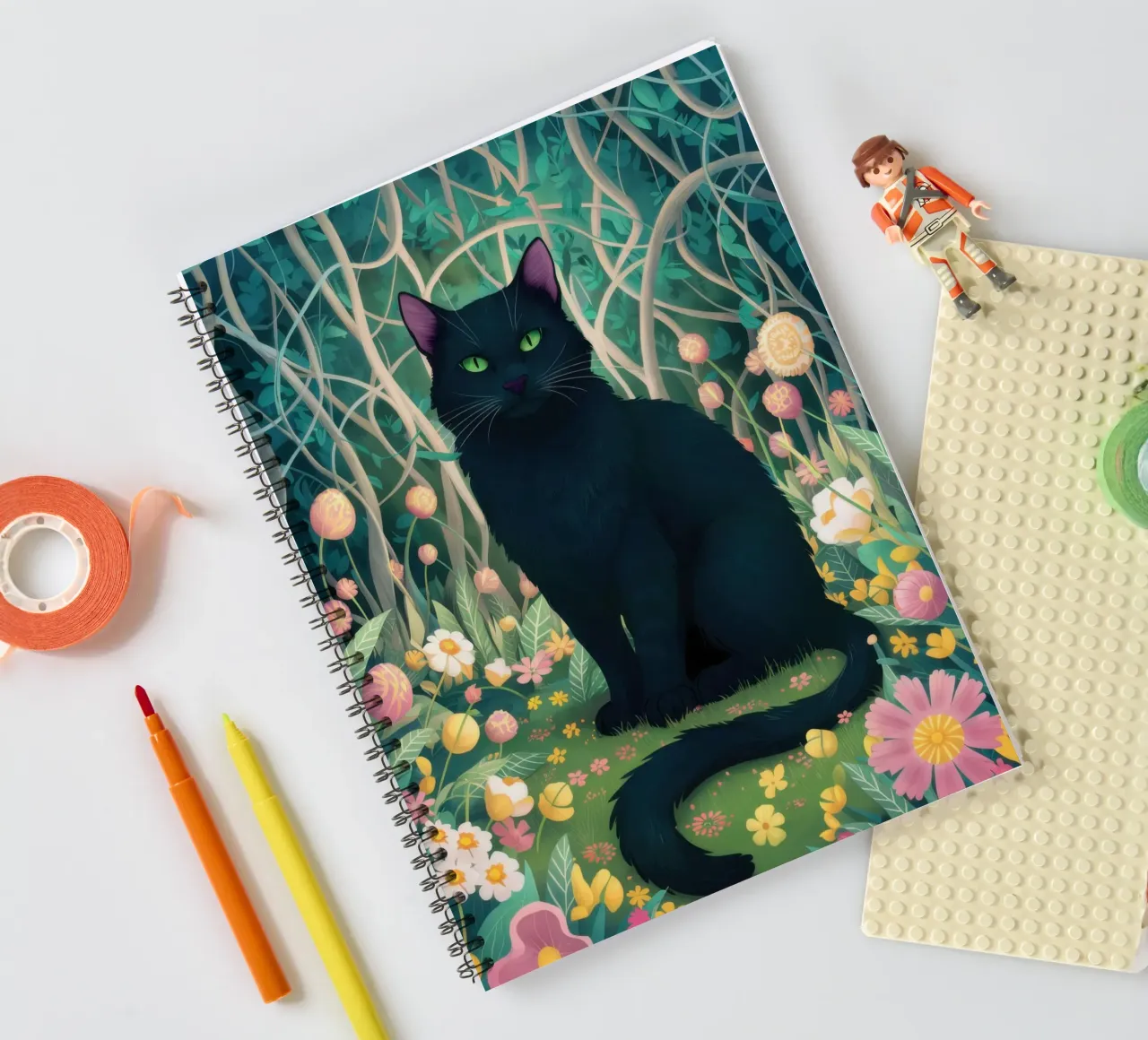 Enchanted Forest Familiar spiral notebook by Monuments Fire