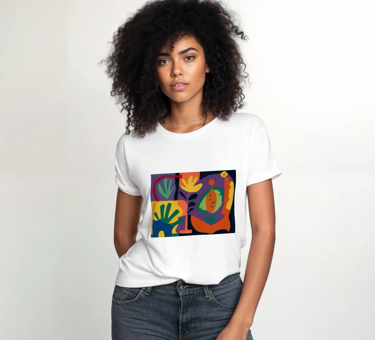 Cubist's Playful Table women's fitted t-shirt by Rain Balance