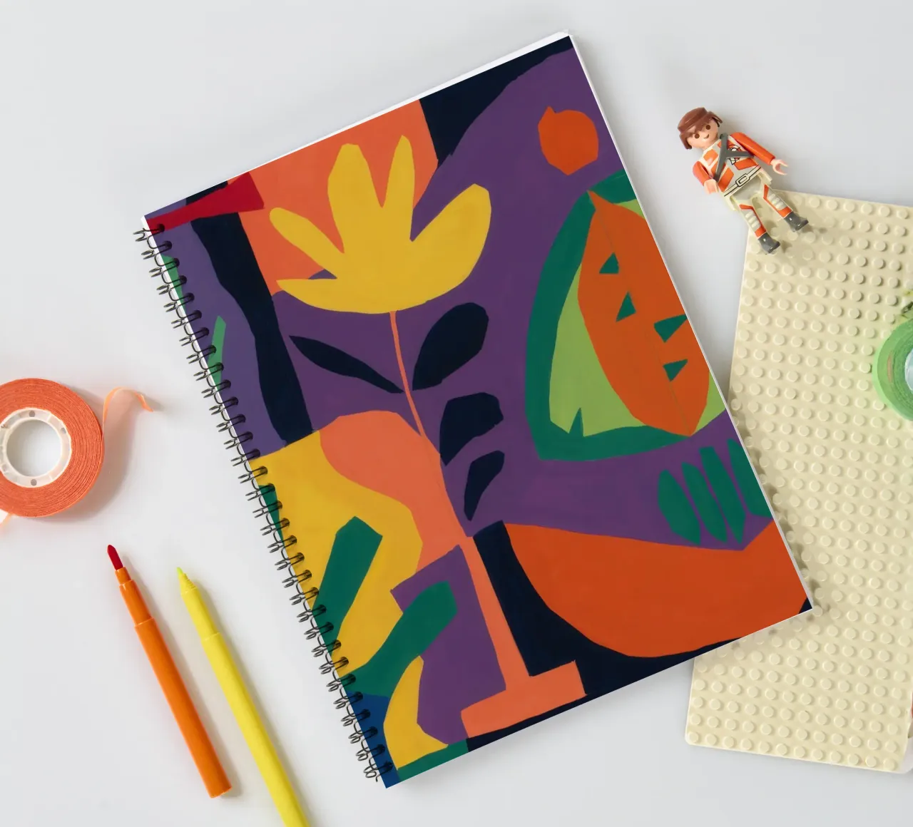 Cubist's Playful Table spiral notebook by Rain Balance