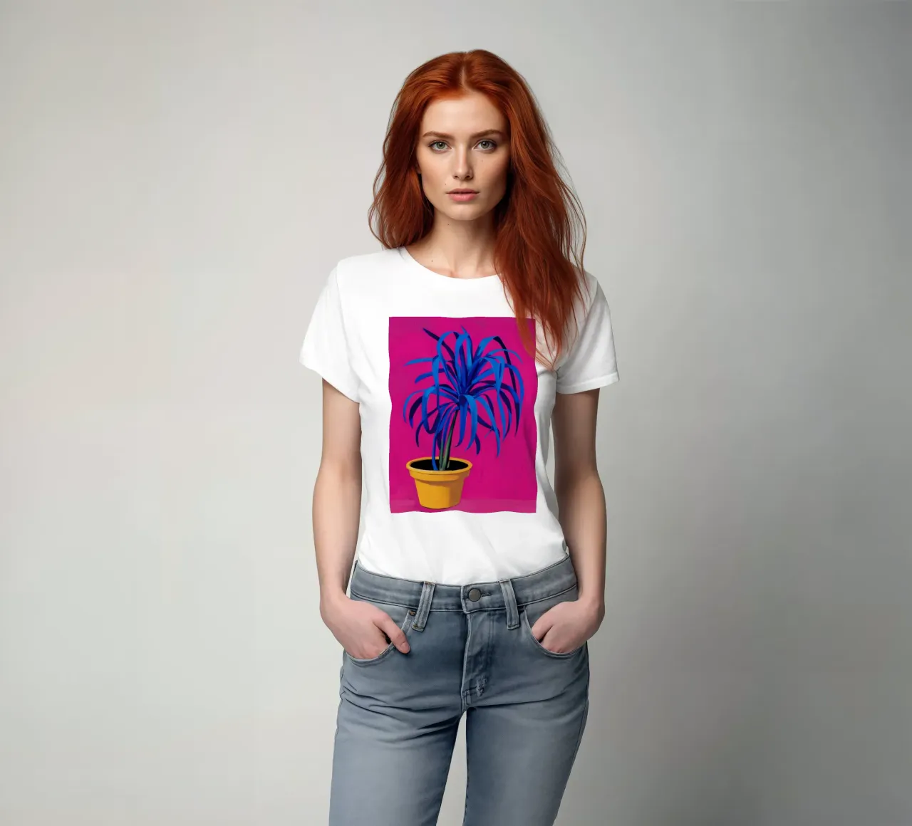 Fuchsia's Electric Blue t-shirt by Rain Balance