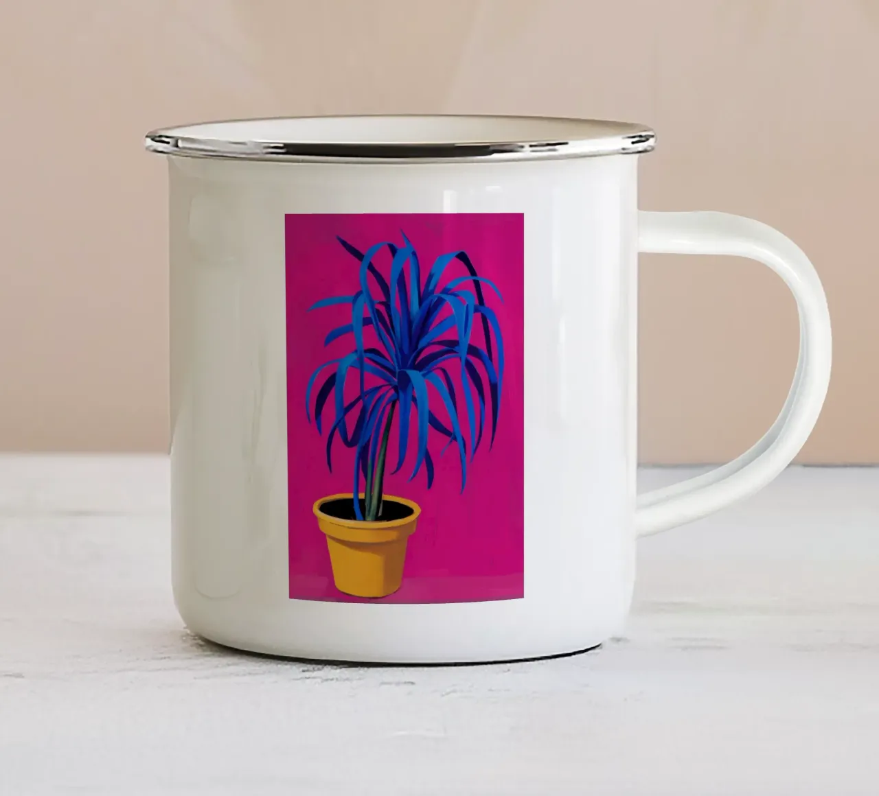 Blu elettrico di Fucsia tazza in smalto da Rain Balance
