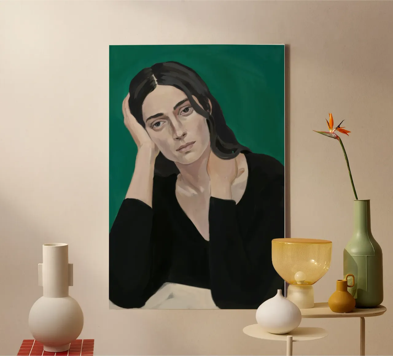 Regard pensif d'émeraude toile avec Caisse américaine de Giant Foxs